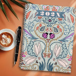 Agenda Illustrated Ladybugs and Leaves<br><div class="desc">Fun,  illustrated year long planner with custom date on the front.  Symmetrical,  muted blue,  green,  pink and gray colors in a swirling abstract artwork. Design elements include ladybugs,  flowers,  vines,  wings,  and leaves.  An interesting and unique family,  or business,  planner.  the design continues to the back also.</div>