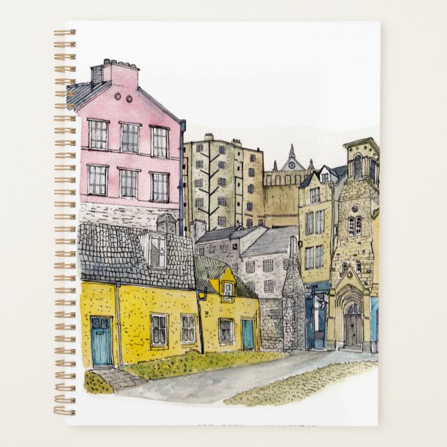Agenda Ilustracion acuático Old Town Edinburgh (Anverso)