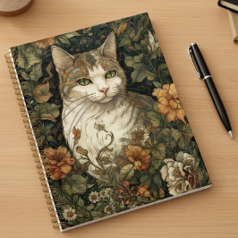 Agenda Ilustracion Art Nouveau de gato con flores