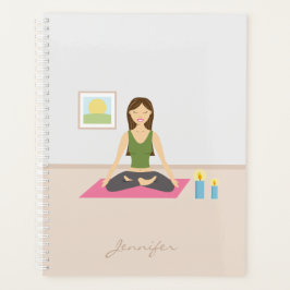 Agenda Ilustracion Chica de yoga con nombre personalizado