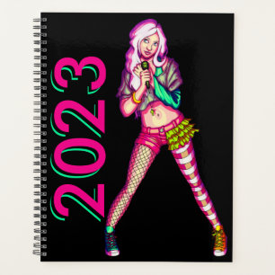 Agenda Ilustracion Cute Girly Neon Teen Popstar