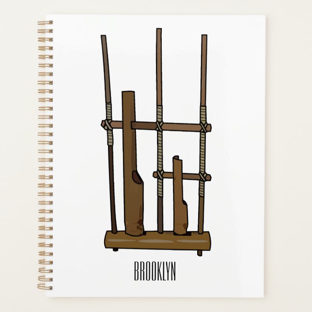 Agenda Ilustracion de Angklung personalizado (Anverso)