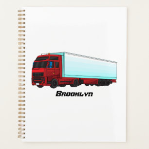 Agenda Ilustracion de camión de remolques rojos