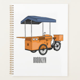 Agenda Ilustracion de carrito de comida para bicicletas p