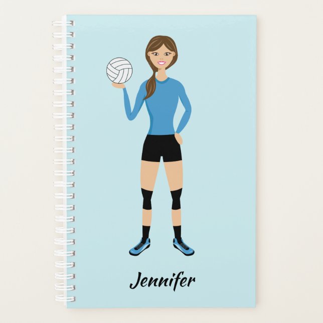 Agenda Ilustracion de Chica de voleibol con nombre person (Anverso)