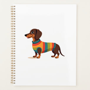 Agenda Ilustración de Dachshund con suéter vintage de arc
