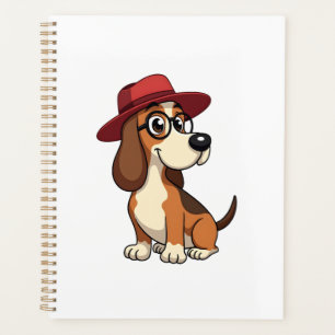 Agenda Ilustración de dibujo animado vintage de Basset Ho
