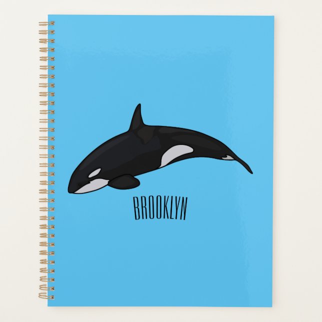Agenda Ilustración de dibujos animados de orca (Anverso)