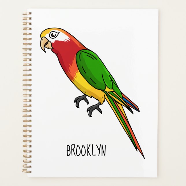 Agenda Ilustración de dibujos animados de un loro feliz y (Anverso)