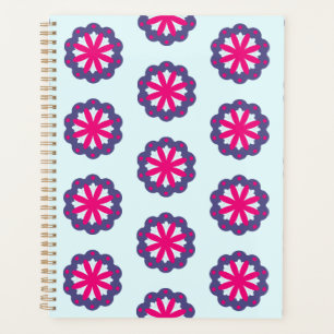Agenda Ilustracion de formas florales púrpura y rosa