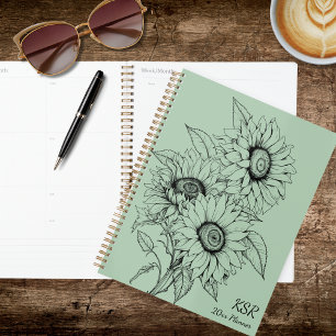 Agenda Ilustración de girasol campestre