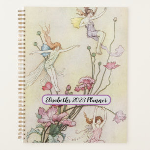 Agenda Ilustracion de hadas personalizado, retro