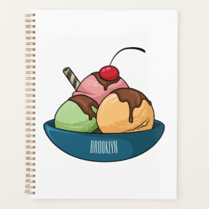 Agenda Ilustracion de helado personalizado