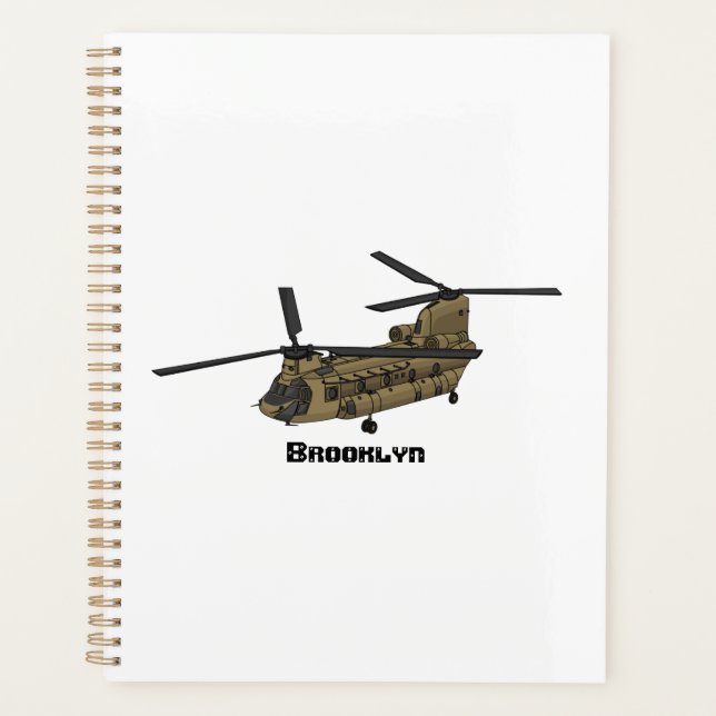 Agenda Ilustracion de helicópteros militares de Chinook (Anverso)