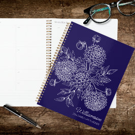 Agenda Ilustración de línea de flor de campo delicada