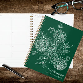 Agenda Ilustración de línea de flor de campo delicada