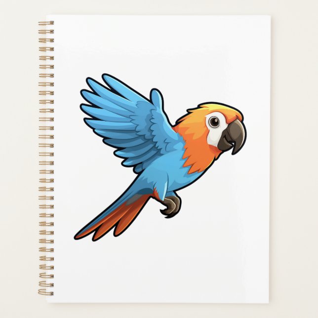 Agenda ilustracion de loro personalizado (Anverso)