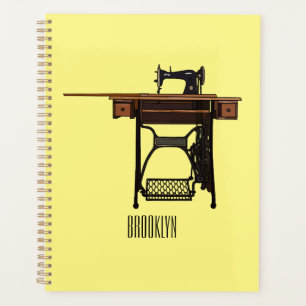 Agenda Ilustracion de máquina de coser personalizado