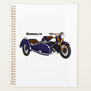 Agenda Ilustracion de motocicleta púrpura de Sidecar