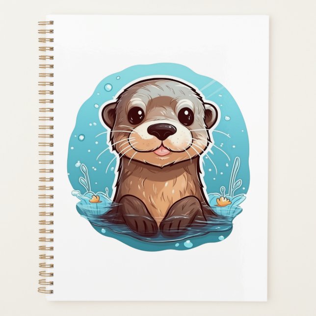 Agenda ilustracion de nutria personalizado (Anverso)