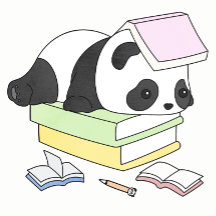 Ilustración de Panda Perezoso y Adorable Estudiand