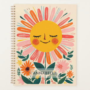 Agenda Ilustración de pequeño nombre de monograma Boho Gi