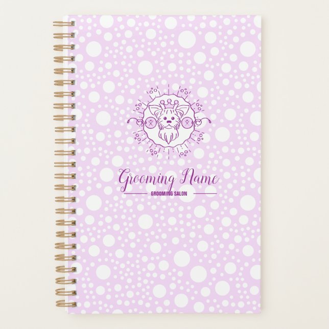 Agenda Ilustracion de perro de caricatura para Grooming (Anverso)