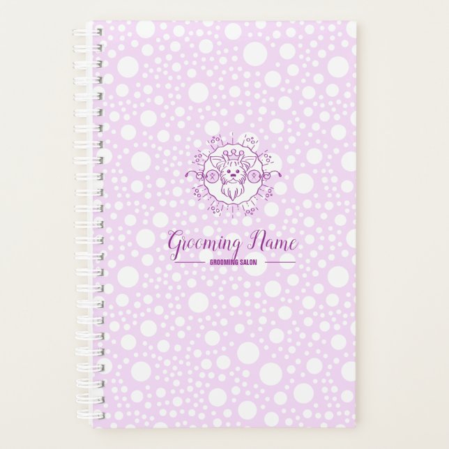 Agenda Ilustracion de perro de caricatura para Grooming (Anverso)