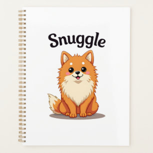 Agenda Ilustración de perro pomerania adorable y acogedor