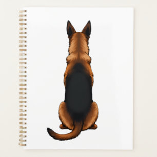 Agenda Ilustración de perro vista trasera de pastor alemá
