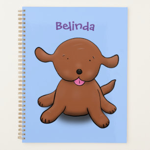Agenda Ilustracion de personalizado azul de cachorro aleg
