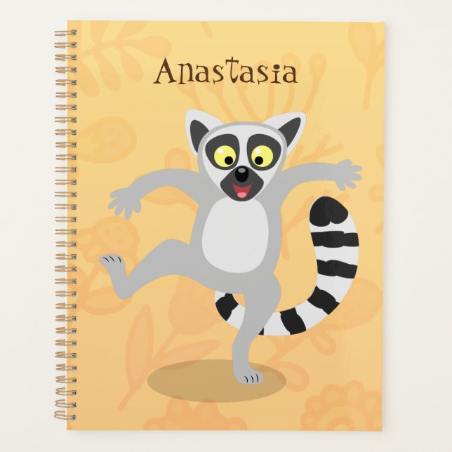 Agenda Ilustracion de personalizado bailador de lémur de  (Anverso)