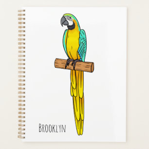 Agenda Ilustracion de personalizado de aves de macao azul