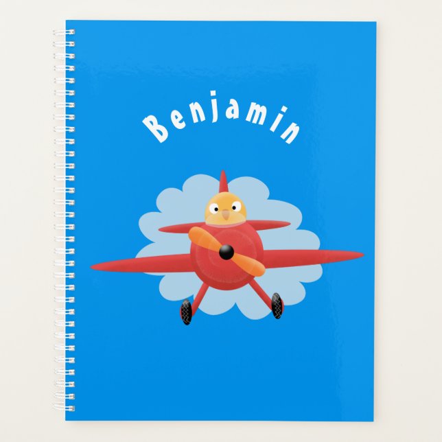 Agenda Ilustracion de personalizado de avión rojo que vue (Anverso)