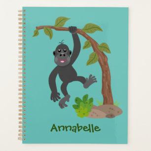 Agenda Ilustracion de personalizado de bebé gorila feliz