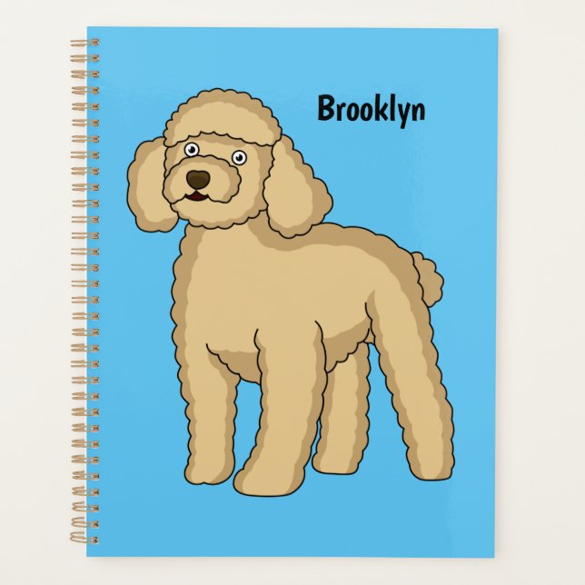 Agenda Ilustracion de personalizado de caniche marrón fel (Anverso)