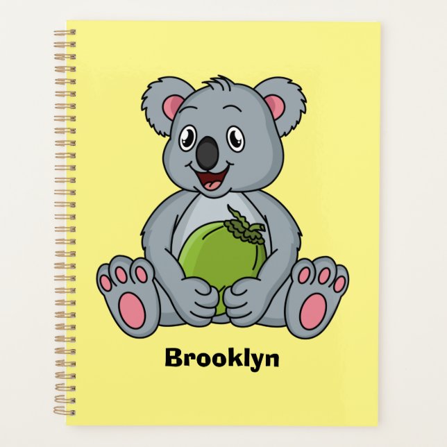 Agenda Ilustracion de personalizado de coco y koala cuta (Anverso)