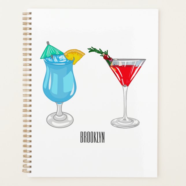 Agenda Ilustracion de personalizado de cócteles (Anverso)