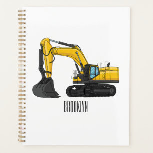 Agenda Ilustracion de personalizado de excavadora de rast