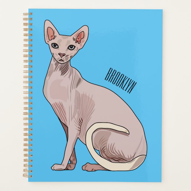 Agenda Ilustracion de personalizado de gatos Sfinx (Anverso)