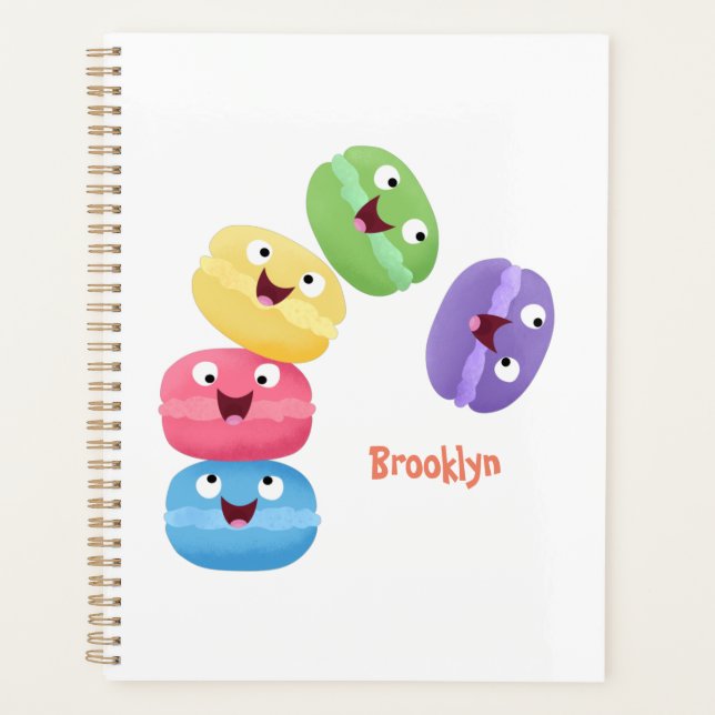 Agenda Ilustracion de personalizado de macarons graciosos (Anverso)