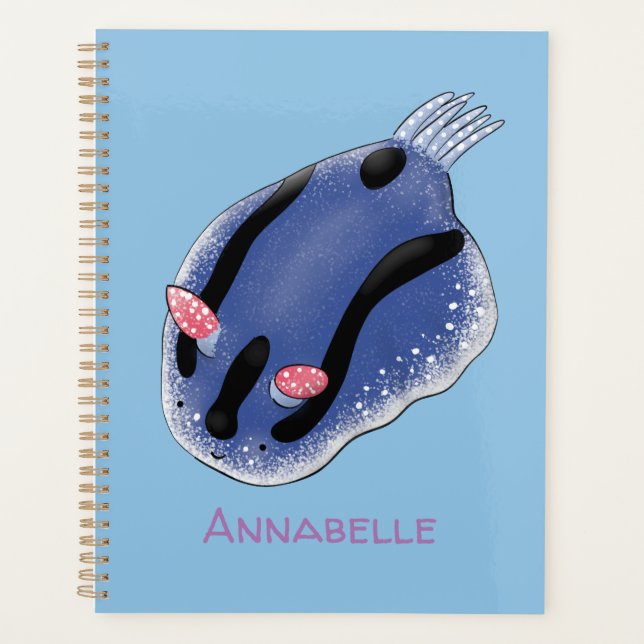 Agenda Ilustracion de personalizado de nudibranquias azul (Anverso)