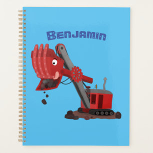 Agenda Ilustracion de personalizado de pala de vapor roja