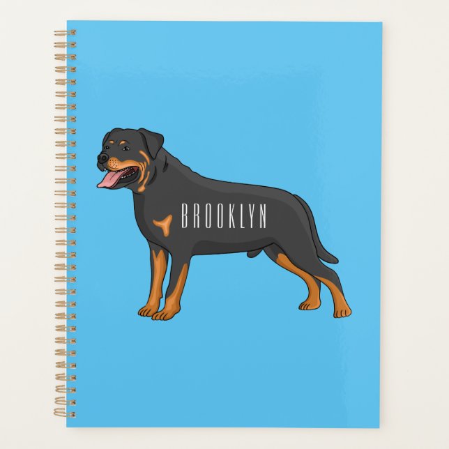 Agenda Ilustracion de personalizado de perro de Rottweile (Anverso)