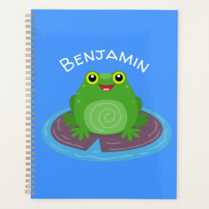 Agenda Ilustracion de personalizado de rana verde alegre
