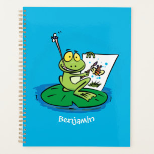 Agenda Ilustracion de personalizado de rana verde lindo