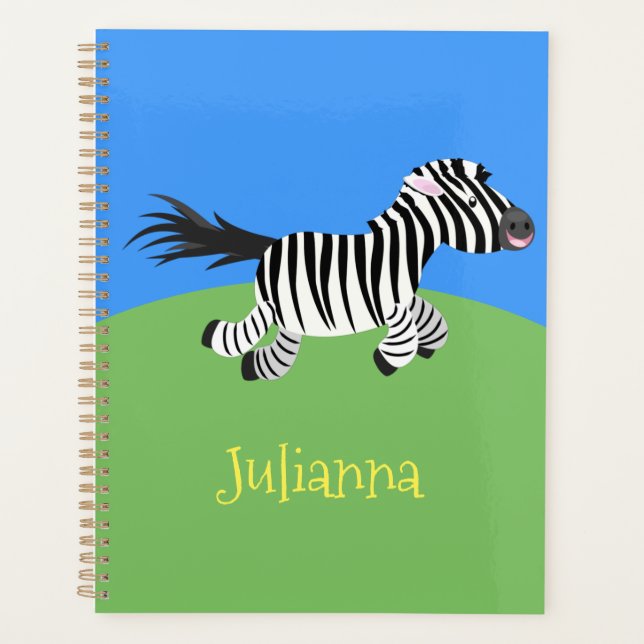 Agenda Ilustracion de personalizado de zebra graciosa (Anverso)