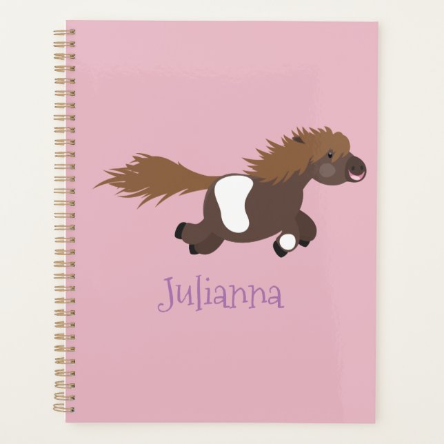 Agenda Ilustracion de personalizado del pony de Shetland  (Anverso)