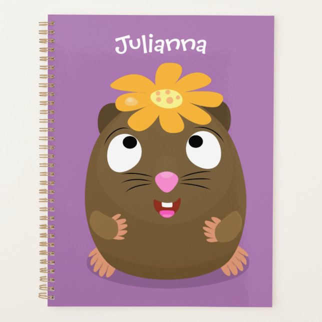 Agenda Ilustracion de personalizado feliz de conejillo de (Anverso)