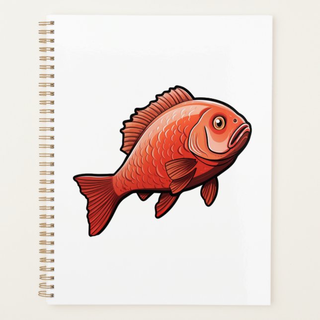 Agenda ilustracion de pescado personalizado (Anverso)